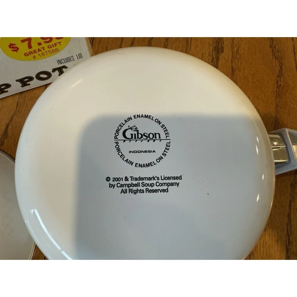 Vintage 2001 Gibson Cambells Soup Vegetable 1.5 Quart Enameled Sauce Pan